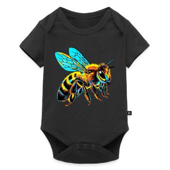 Biene - Baby Premium Kurzarmbody - Schwarz - Vorne