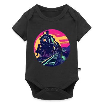 Illustration ferroviaire - Body à manches courtes Premium Bébé - noir - Devant