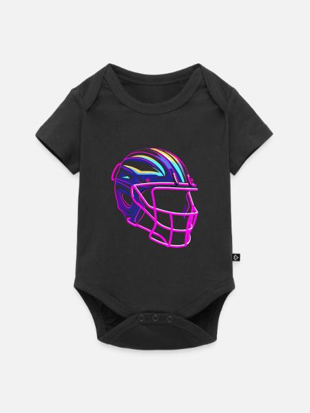 Lacrosse Helm Synthwave - Baby Premium Kurzarmbody - Schwarz