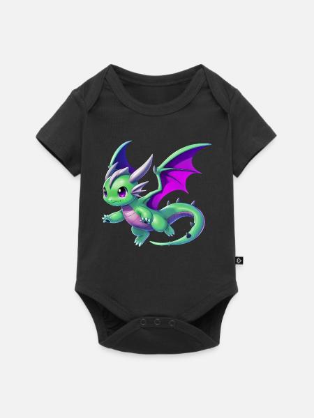 Drache - Baby Premium Kurzarmbody - Schwarz