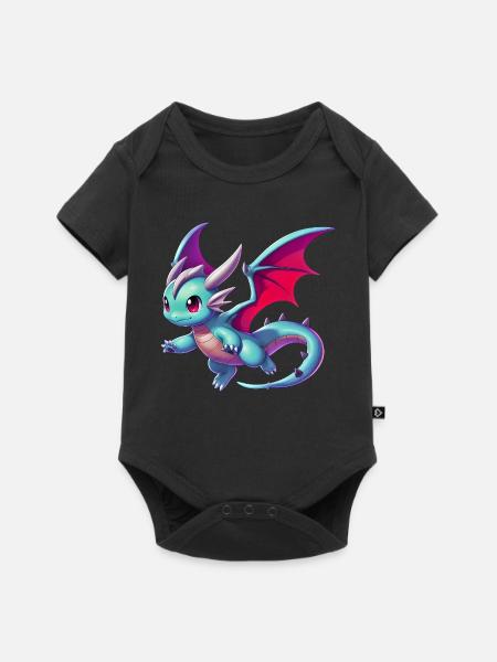 Drache - Baby Premium Kurzarmbody - Schwarz