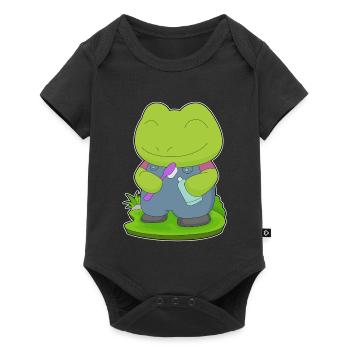Frog Toothbrush - Baby Premium short-sleeve bodysuit - black - Front