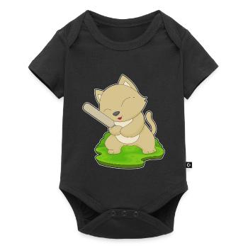 Cat Cricket Cricket Bats - Baby Premium short-sleeve bodysuit - black - Front