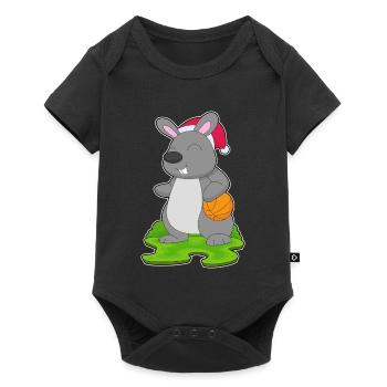 Basket-ball de Noël Bunny - Body à manches courtes Premium Bébé - noir - Devant