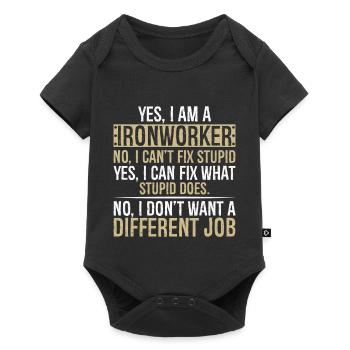 je suis ferronnier non je ne peux pas réparer stupide je - Body à manches courtes Premium Bébé - noir - Devant