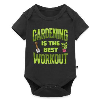 Garten FItness Workout - bestes Gym Arbeit - Baby Premium Kurzarmbody - Schwarz - Vorne