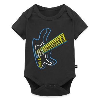 Blaues Gitarren Design - Baby Premium Kurzarmbody - Schwarz - Vorne