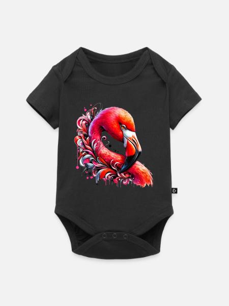 Flamingo - Baby Premium Kurzarmbody - Schwarz