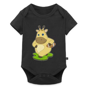 Sport de football américain de girafe - Body à manches courtes Premium Bébé - noir - Devant