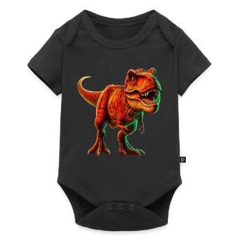 Dinosaurier - Baby Premium Kurzarmbody - Schwarz - Vorne