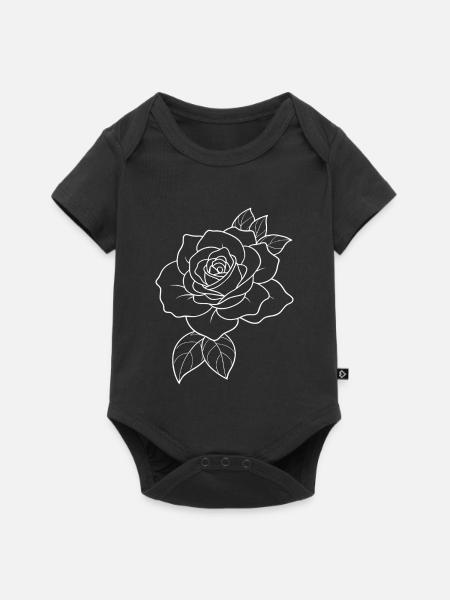 Rosen - Blumen - Blüten - Spruch - Baby Premium Kurzarmbody - Schwarz