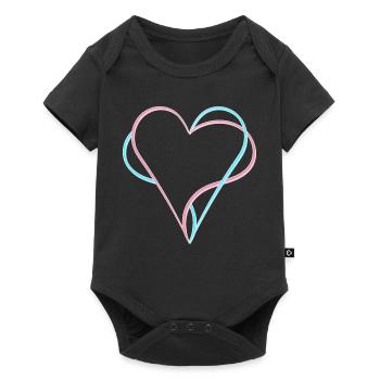 Coeurs entrelacés bleu rose - Body à manches courtes Premium Bébé - noir - Devant