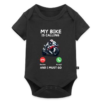 Mein Fahrrad ruft - Baby Premium Kurzarmbody - Schwarz - Vorne