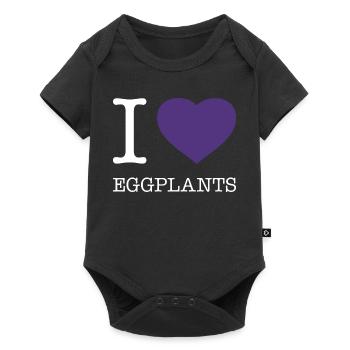 J’ADORE LES AUBERGINES - Body à manches courtes Premium Bébé - noir - Devant