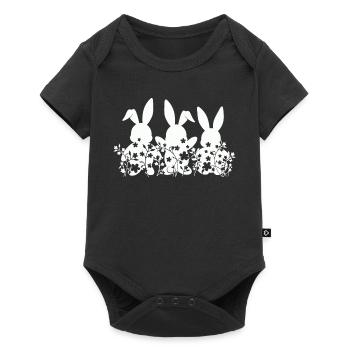 Lapin de Pâques - Body à manches courtes Premium Bébé - noir - Devant