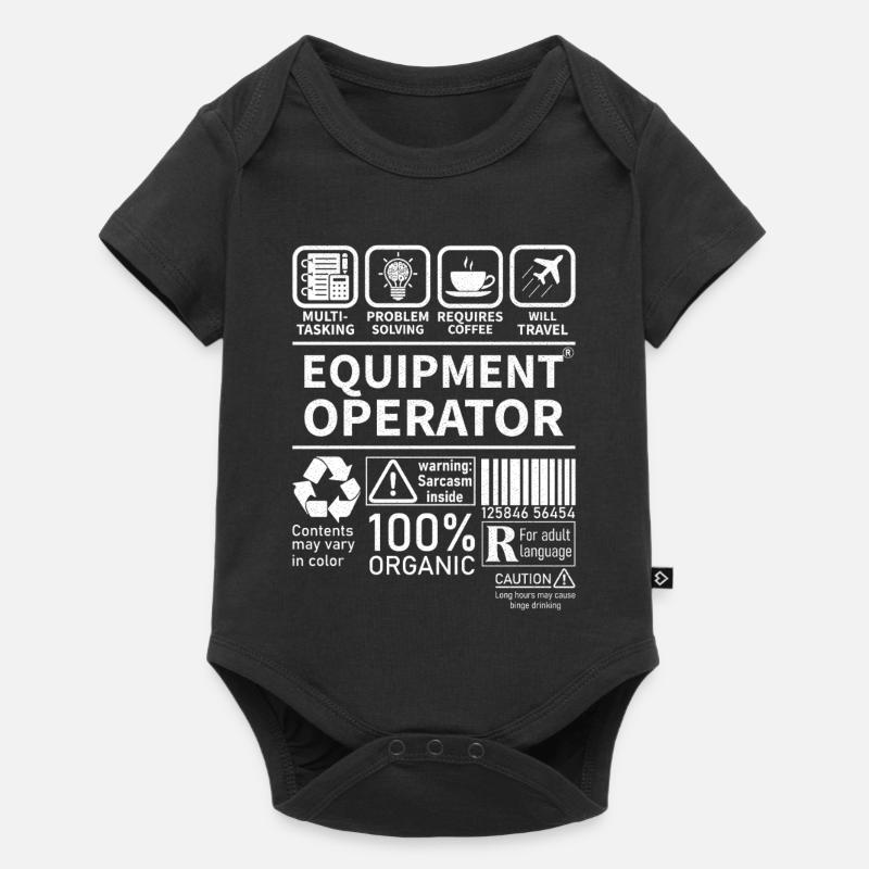 Equipment operator multi tasking problem solving - Baby Premium short-sleeve bodysuit - black