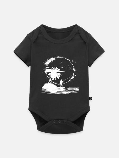Angeln Skizze - Baby Premium Kurzarmbody - Schwarz