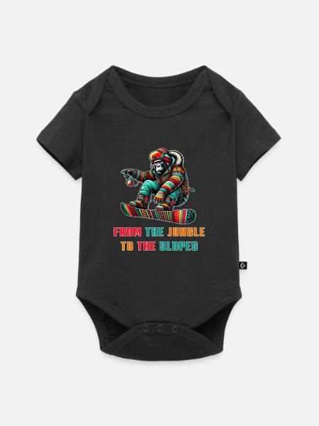 Gorilla Snowboard – Design - Baby Premium Kurzarmbody - Schwarz