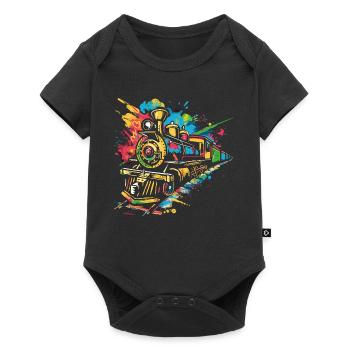 Locomotive Graffiti - Baby Premium short-sleeve bodysuit - black - Front