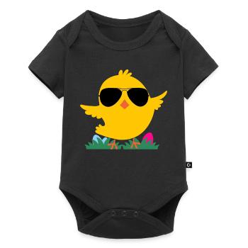 Poussin avec des lunettes de soleil - Body à manches courtes Premium Bébé - noir - Devant