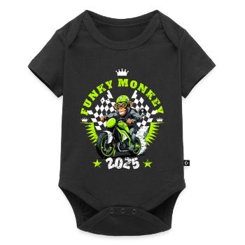 Lustiger Affe - Baby Premium Kurzarmbody - Schwarz - Vorne