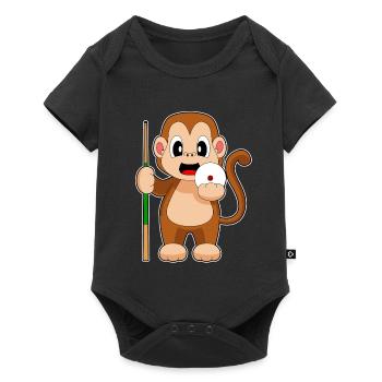 Queue de billard Monkey - Body à manches courtes Premium Bébé - noir - Devant