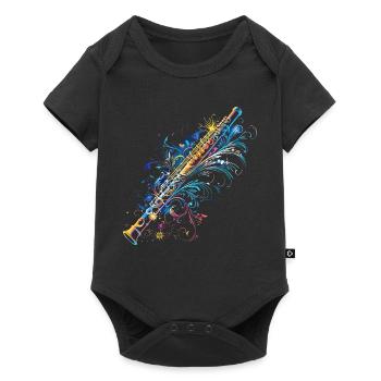 Flute Comic - Baby Premium short-sleeve bodysuit - black - Front