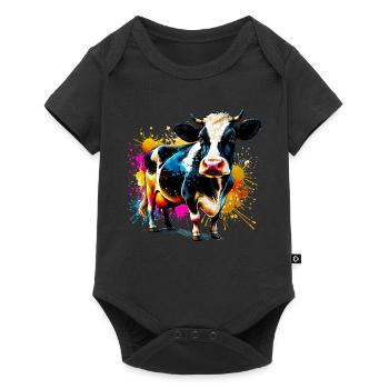 Vache - Body à manches courtes Premium Bébé - noir - Devant
