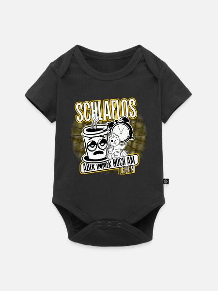 Schlaflos, aber funktionierend! - Baby Premium Kurzarmbody - Schwarz