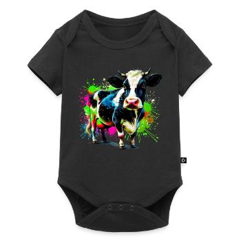 Vache - Body à manches courtes Premium Bébé - noir - Devant