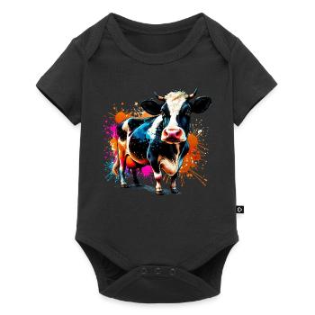 Vache - Body à manches courtes Premium Bébé - noir - Devant