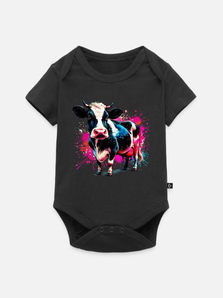 Kuh - Baby Premium Kurzarmbody - Schwarz