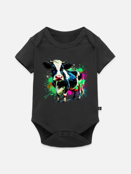 Kuh - Baby Premium Kurzarmbody - Schwarz