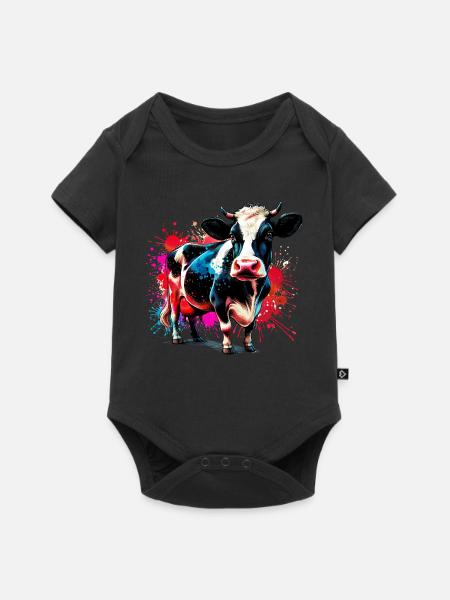 Kuh - Baby Premium Kurzarmbody - Schwarz
