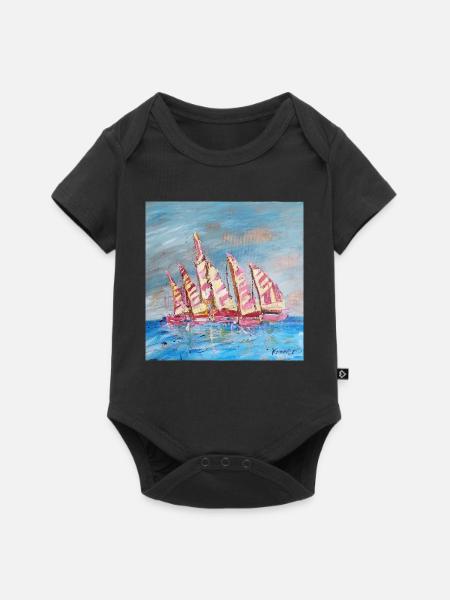 Farbige Segelregatten - Baby Premium Kurzarmbody - Schwarz