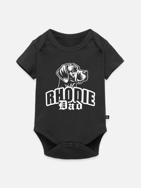 "Rhodie Dad" mit Hundekopf - Baby Premium Kurzarmbody - Schwarz
