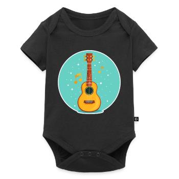 Ukulele Illustration - Baby Premium short-sleeve bodysuit - black - Front