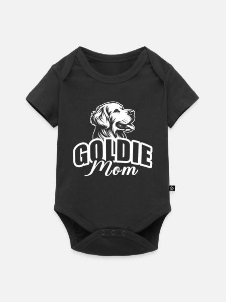 "Goldie Mom" mit Hundekopf - Baby Premium Kurzarmbody - Schwarz