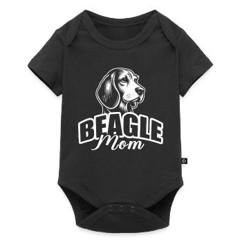"Beagle Mom" with dog head - Baby Premium short-sleeve bodysuit - black - Front
