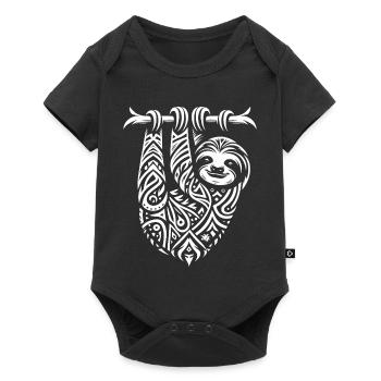 Paresseux tribal à trois doigts - Body à manches courtes Premium Bébé - noir - Devant