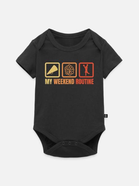 Cheerleaderin Wochenendroutine - Baby Premium Kurzarmbody - Schwarz