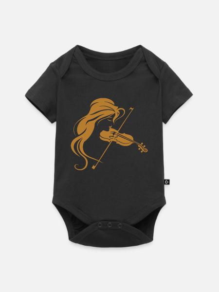 Geigerin Grafik - Baby Premium Kurzarmbody - Schwarz