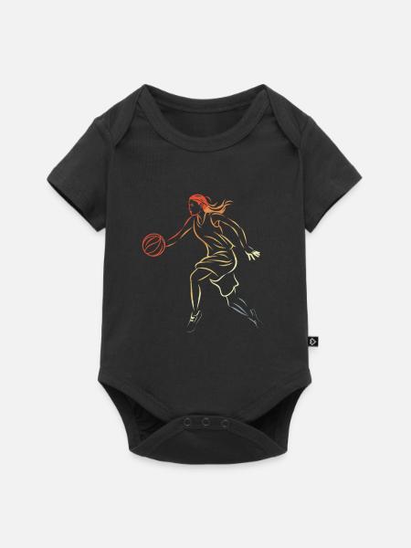 Weiblicher Basketballer - Baby Premium Kurzarmbody - Schwarz