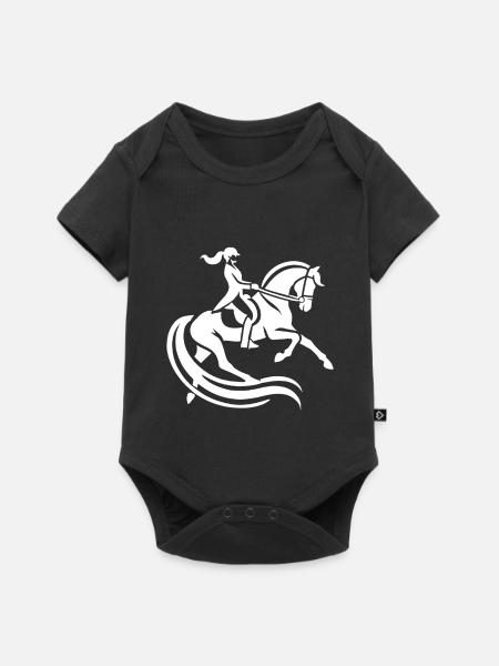 Cavalière de dressage - Body à manches courtes Premium Bébé - noir