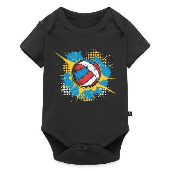 Ballon de volley-ball Street Art - Body à manches courtes Premium Bébé - noir - Devant
