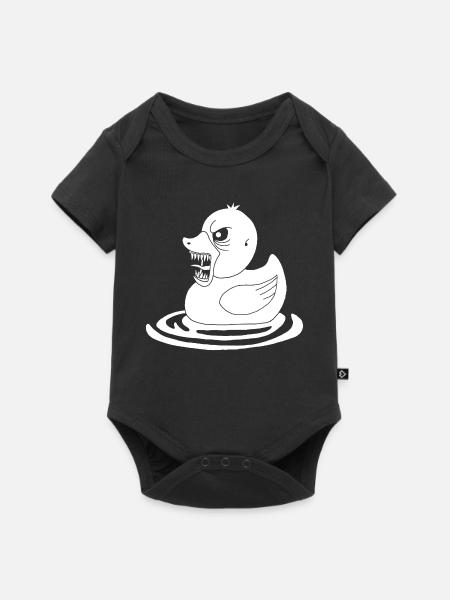 Weiße dämonische Ente - Baby Premium Kurzarmbody - Schwarz