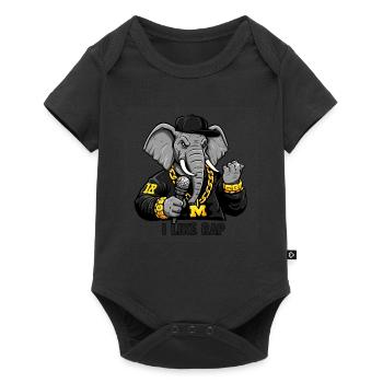 Éléphant Rappeur : Style Rap et Attitude ! - Body à manches courtes Premium Bébé - noir - Devant