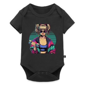 Fitness Strong Woman Gym 90s Gift - Baby Premium short-sleeve bodysuit - black - Front