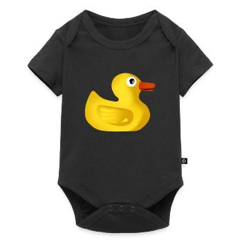 Süße Quietscheente - Baby Premium Kurzarmbody - Schwarz - Vorne