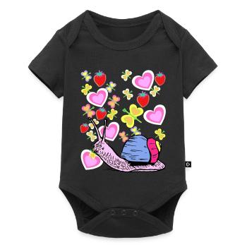Escargots escargots rétro Vintage Kids - Body à manches courtes Premium Bébé - noir - Devant